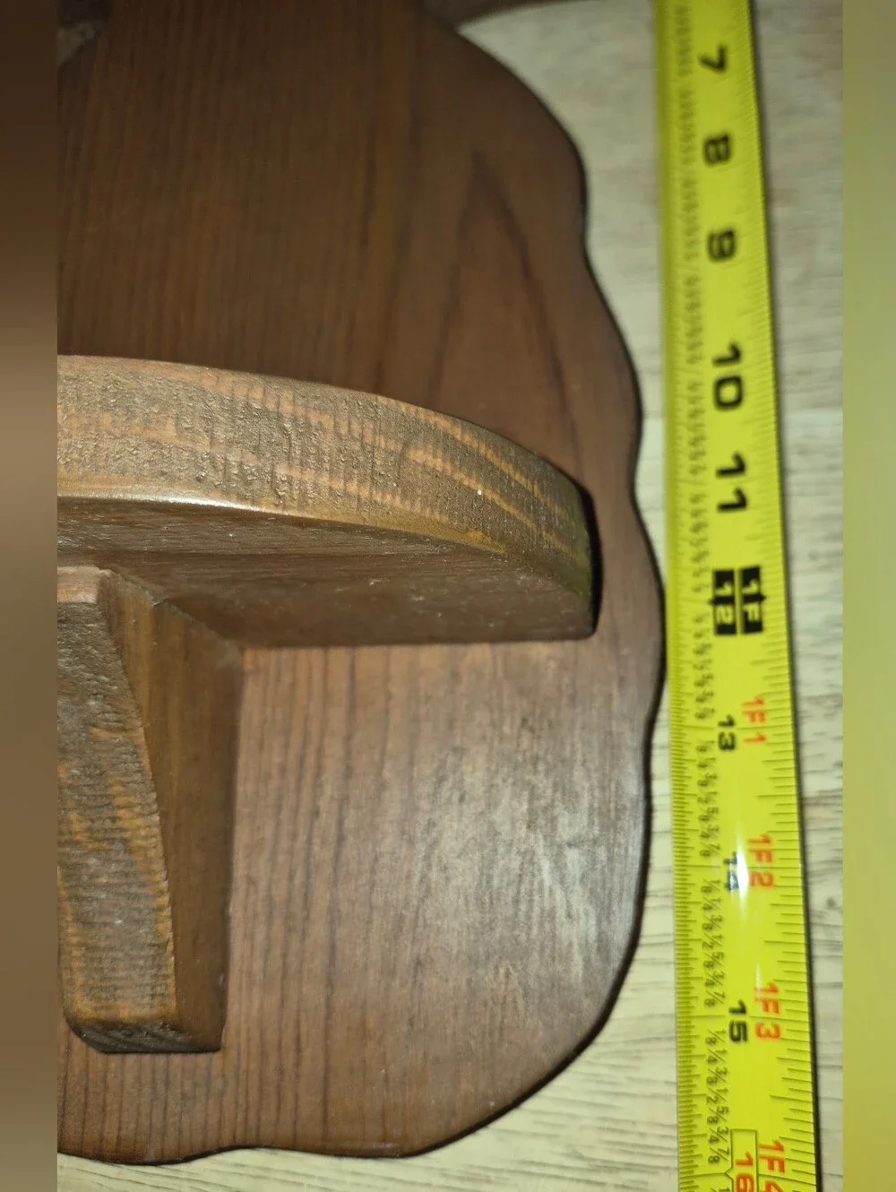 Hand-Carved Wooden Pineapple wall mount featuring a brown stain and Lower Shelf